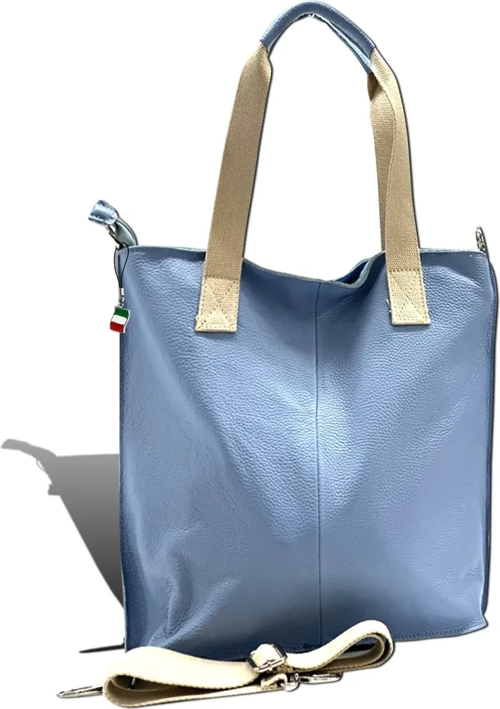 Tote Bag Florence Pelle Blu Chiaro D2OTF161H | Shopping Bag Elegante