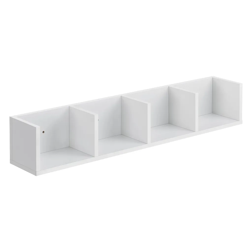 In And OutdoorMatch Scaffale a muro Eleanora - Con 4 scomparti - 95x17x165 cm - Bianco - Truciolato - Design moderno