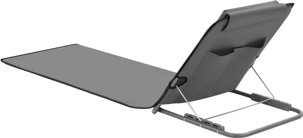 Matelas de Plage Pliable 2 Pièces Gris - Acier Robuste vidaXL - 3