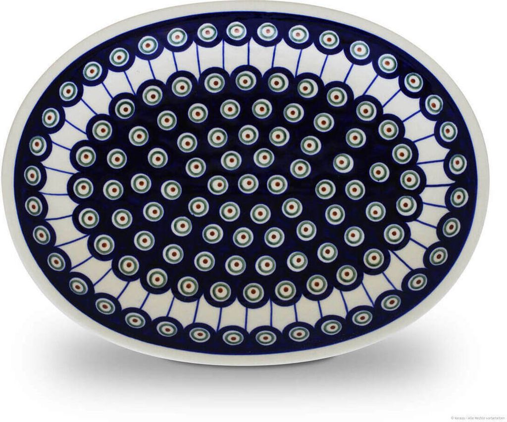 Original Bunzlauer Keramik Servierplatte Platte Teller oval 29,1x22,1x2,8 cm Design 8
