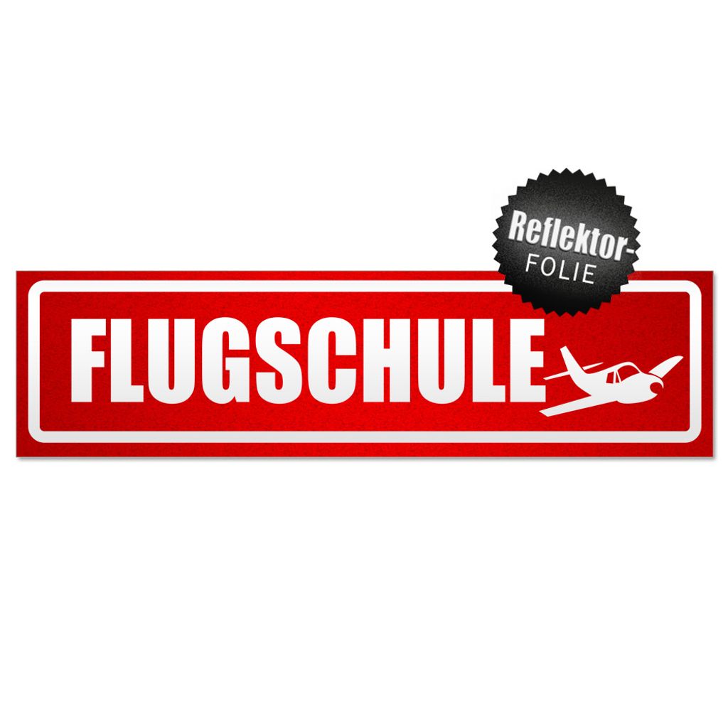 Flugschule Flugzeug invertiert Magnetschild Schild magnetisch