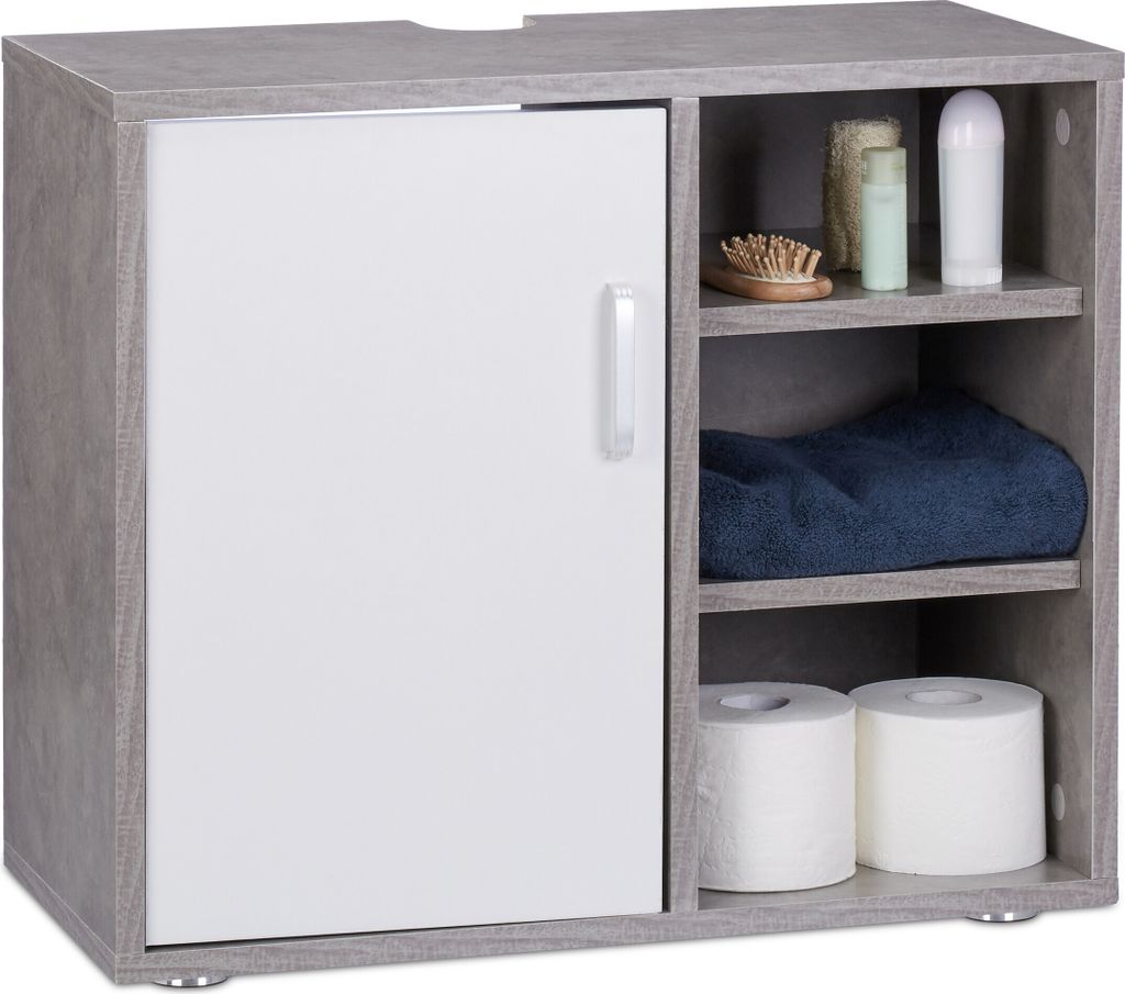 Mobile sottolavabo Relaxdays, a un'anta, mobile da bagno, Immagine del prodotto 