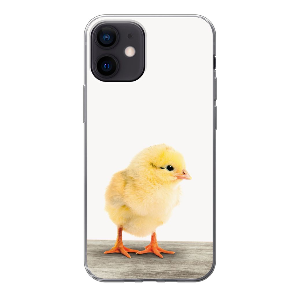 MuchoWow Handyhülle Schutzhülle Hülle für iPhone 12 Küken - Tiere - Jungen - Mädchen - Kinder Silikon Softcase Handy Hülle - Schutzhülle