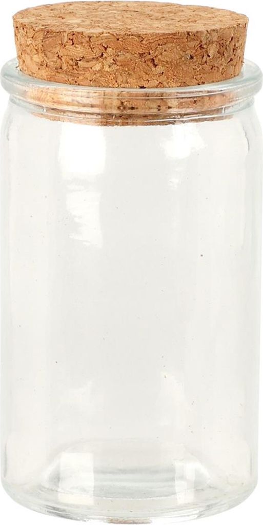 Excellent houseware voorraadpot glas met kurk deksel 50ml