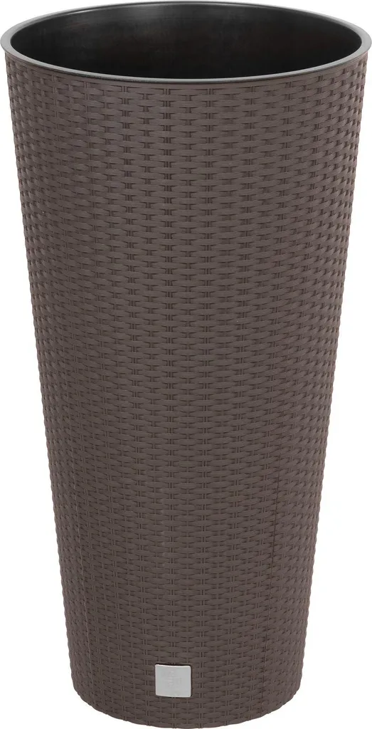 Pot RATO Tubus 400 avec insert marron : jardinière ronde aspect rotin
