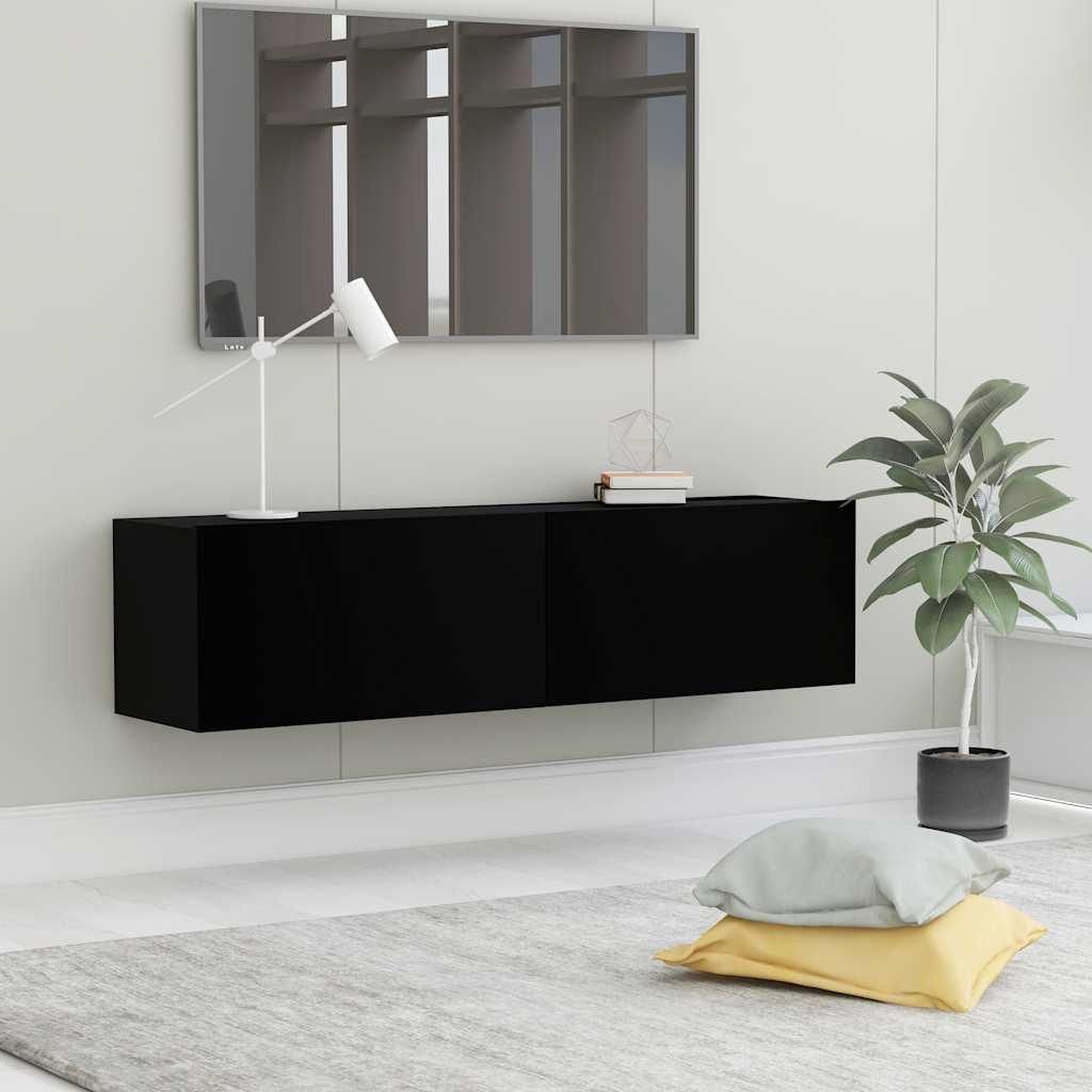 vidaXL TV-Schrank Schwarz 120x30x30 cm Holzwerkstoff Produktbild 