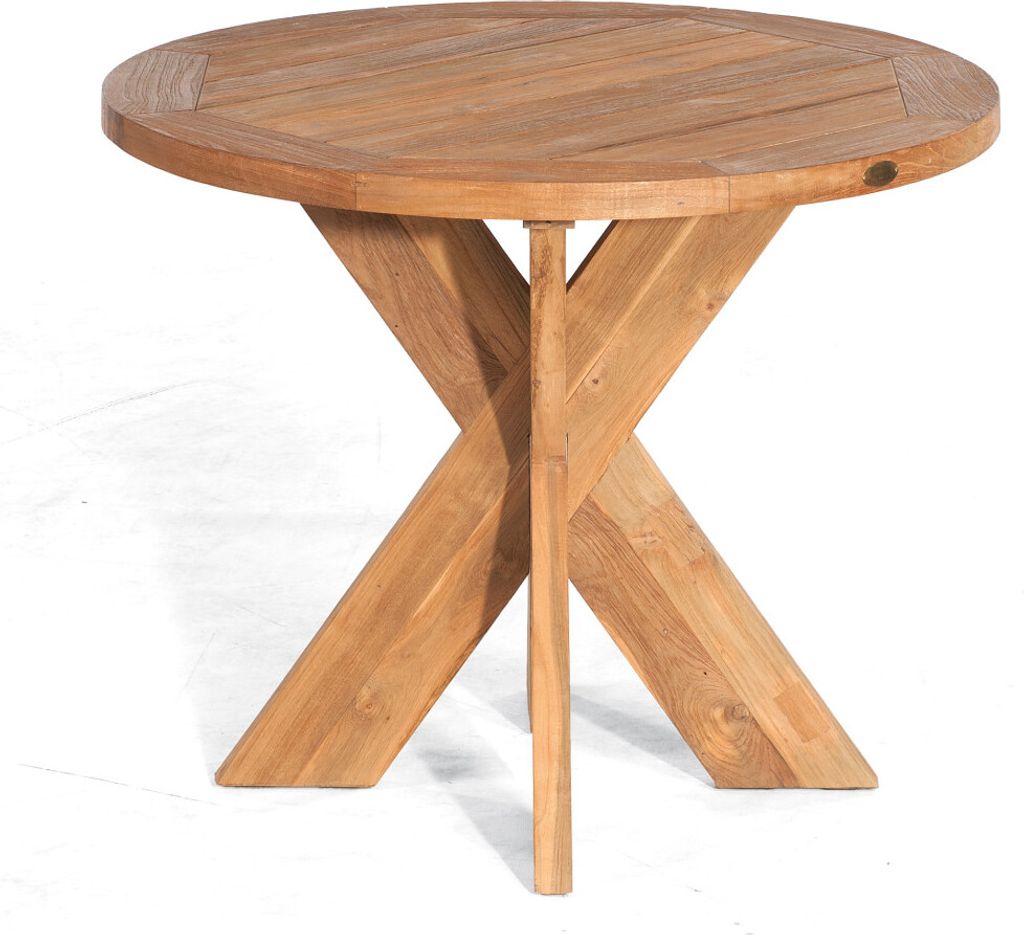 Sonnenpartner Quantum Gartentisch Tisch Esstisch rund Ø 90 cm Teakholz Old Teak