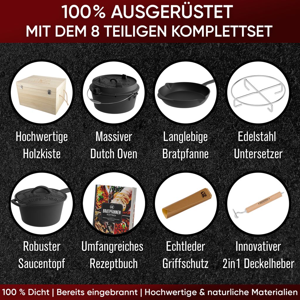 GUSSKÖNIG 2in1 Deckelheber Für Dutch Oven - Mit Einschraubfunktion