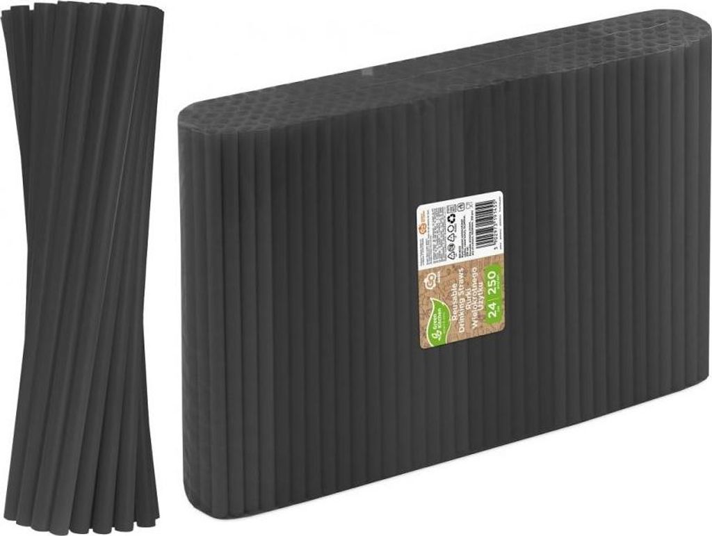Tubes réutilisables, noir jumbo, 9mm, 240mm, 250pcs. Image du produit 