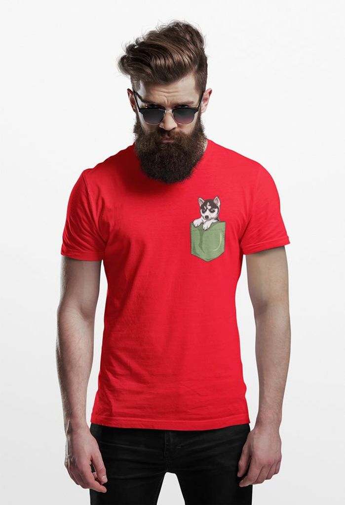 D&B Uni Polo PO00016 Husky Pocket Rot-Größe XL