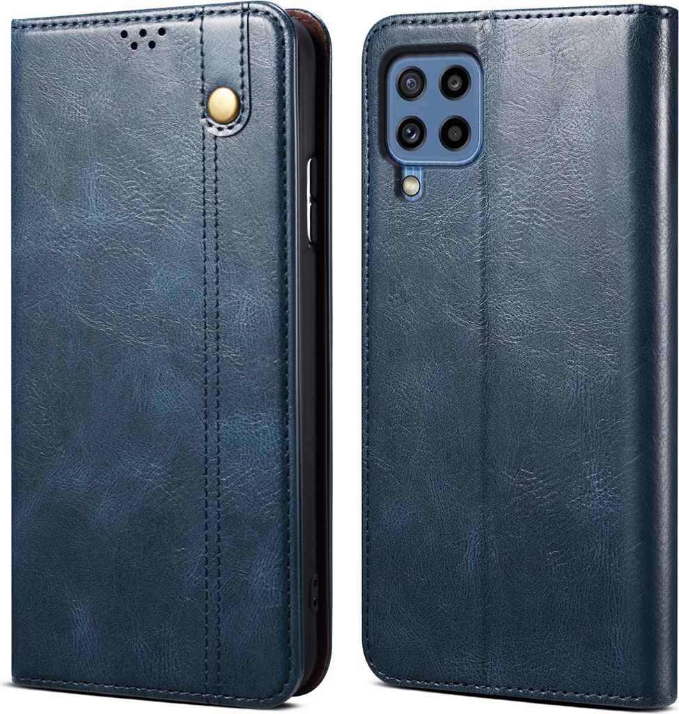 Galaxy M42 4G Hülle, Leder Flip Brieftasche Schutzhülle für Samsung Galaxy M42 4G Blau