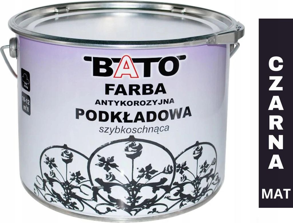 Schnelltrocknende Anti-Korrosionsfarbe, Matt, Schwarz, 10 L