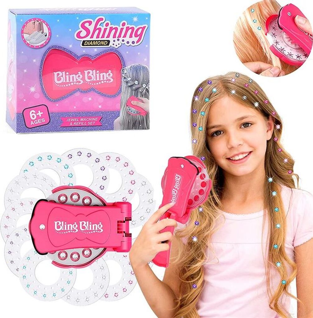 Bling Bling Hair Bedazzler Kit, Glitzersteine Haare Maschine Glänzendes Rhinestone Set - 180 funkelnde Edelsteine für kreative Projekte und Dekor...