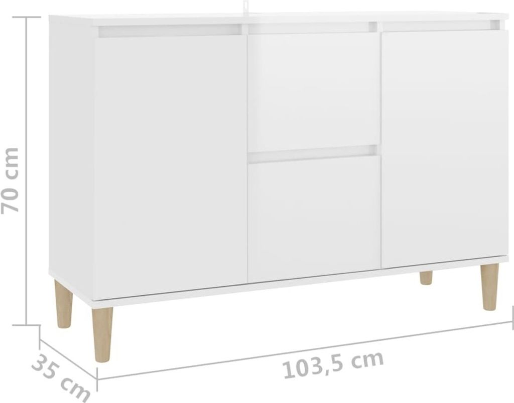 Kredens biały wysoki połysk 103,5x35x70 cm materiał Zdjęcie produktu 8