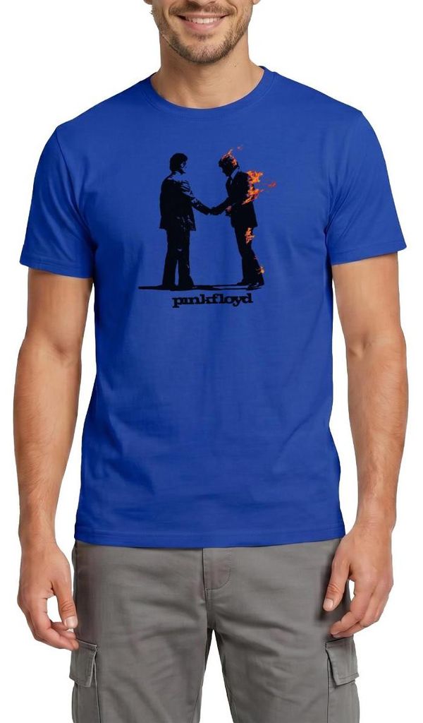 Spreadshirt Pink Floyd Album Cover Und Logo Männer T-Shirt, XL, Dunkelblau