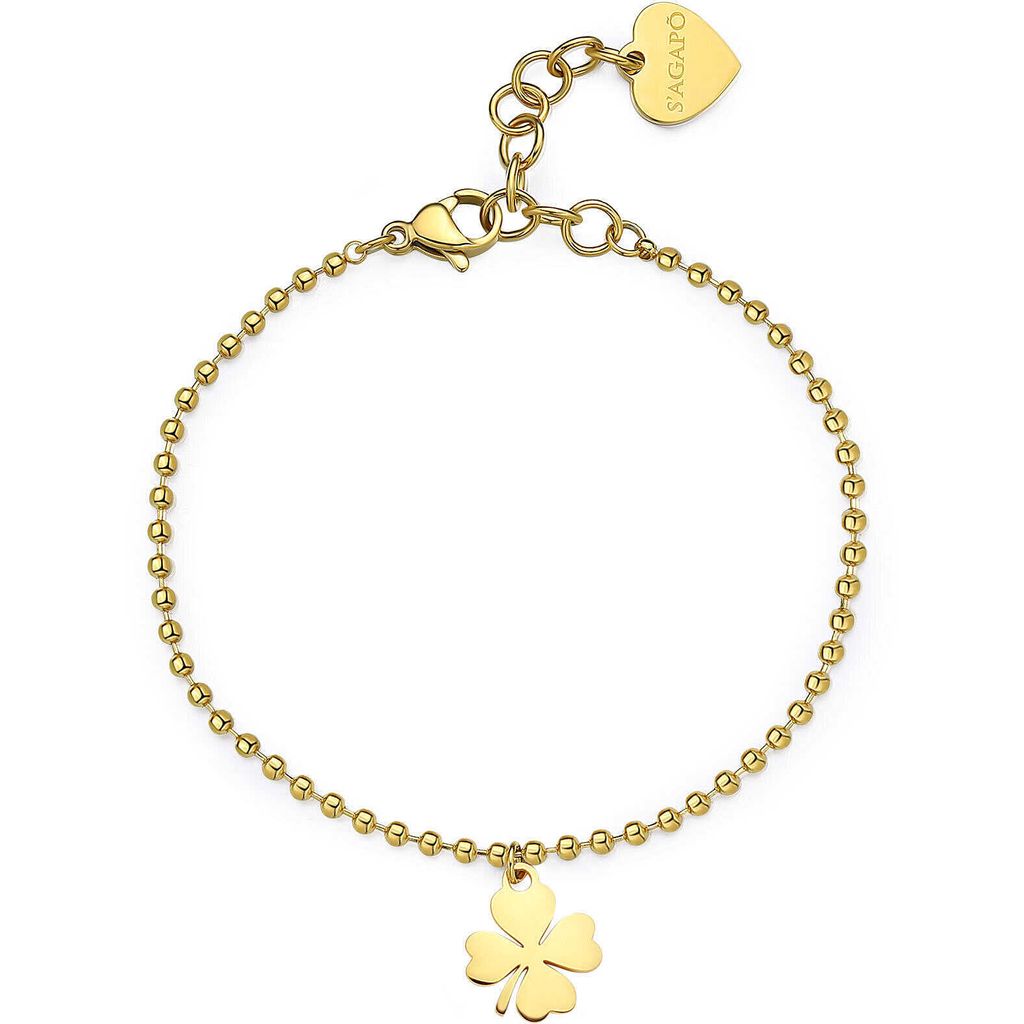 Beliebtes vergoldetes Armband mit vierblä ttrigem Kleeblatt Smile SSM016