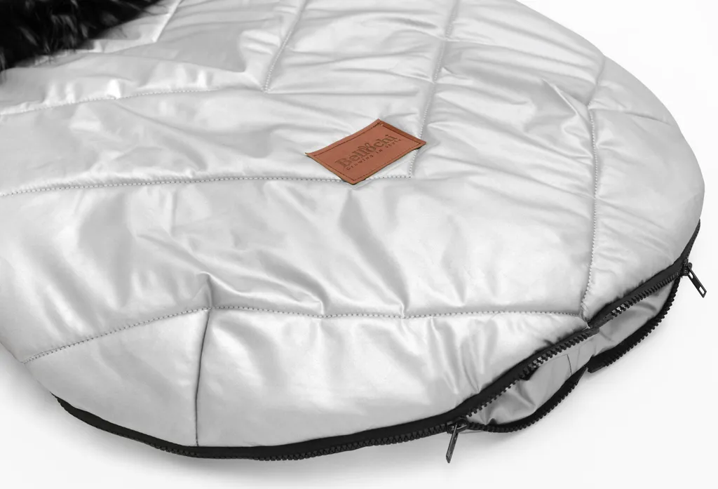Chancelière universelle poussette hiver imperméable avec fourrure Silver - 7