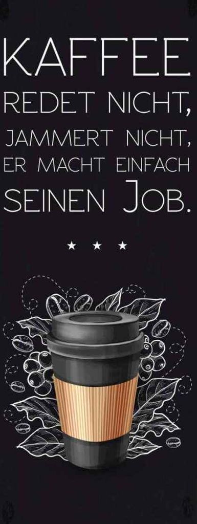 vianmo Holzschild 27x10 cm Kaffee redet nicht macht seinen Job Essen Trinken
