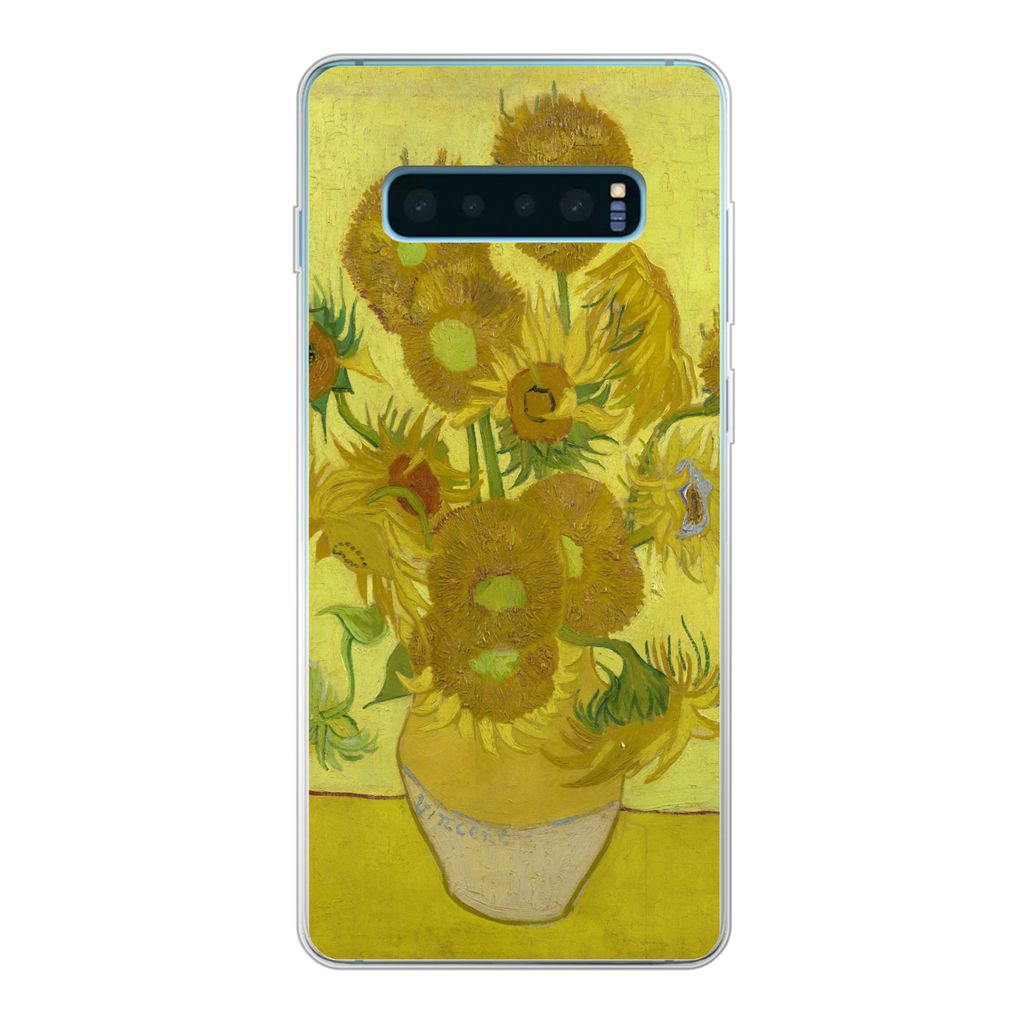 MuchoWow Handyhülle Schutzhülle Hülle für Samsung Galaxy S10 Lite Sonnenblumen - Vincent van Gogh Silikon Softcase Handy Hülle - Schutz