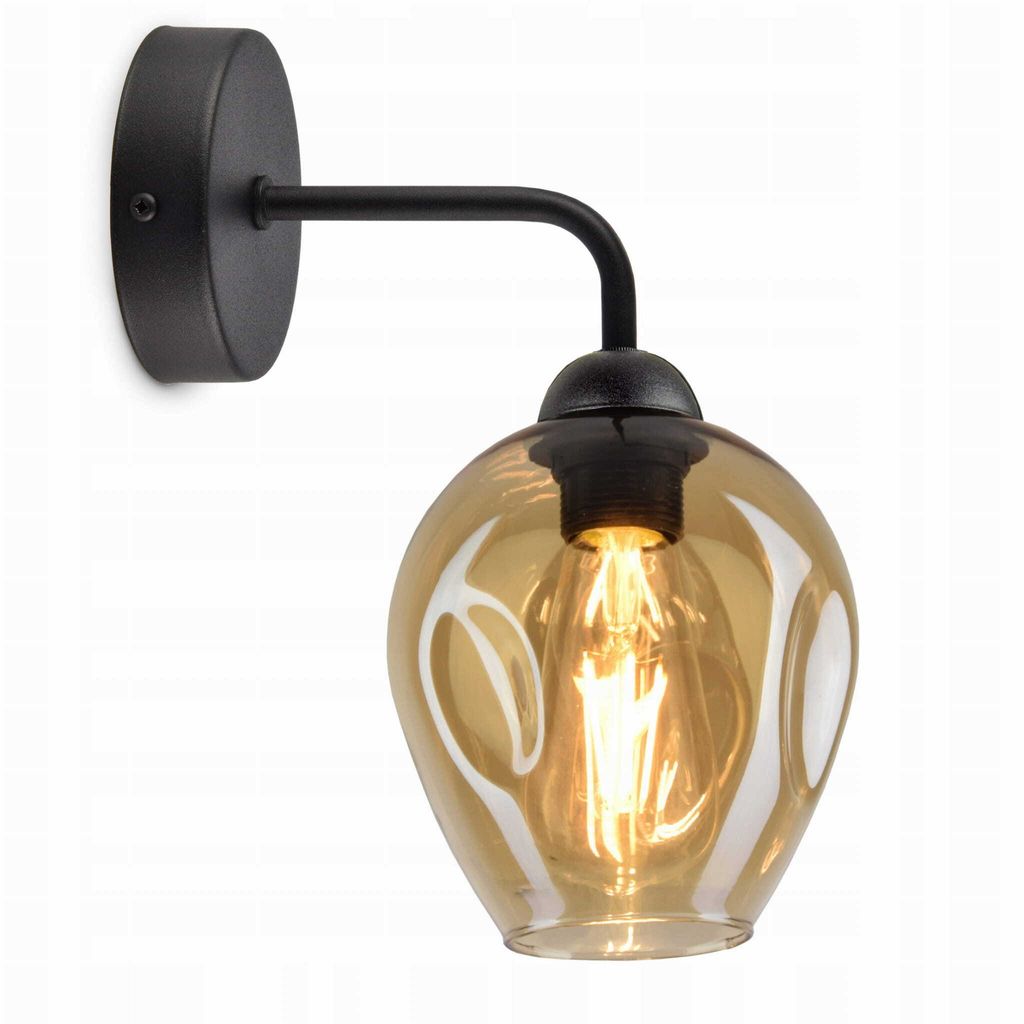 LUXOLAR Wandlampe Glasschirm Honig E27 60W - Wandleuchte Innen für Wohnzimmer, Küchen - Wandbeleuchtung