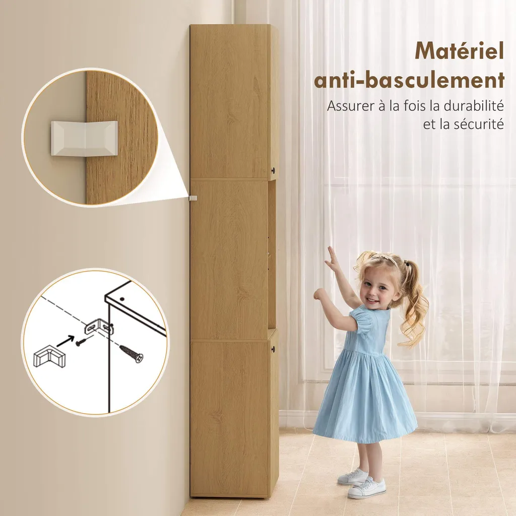 Meuble haut salle de bain bois 6 étages pour optimiser les petits espaces - 8