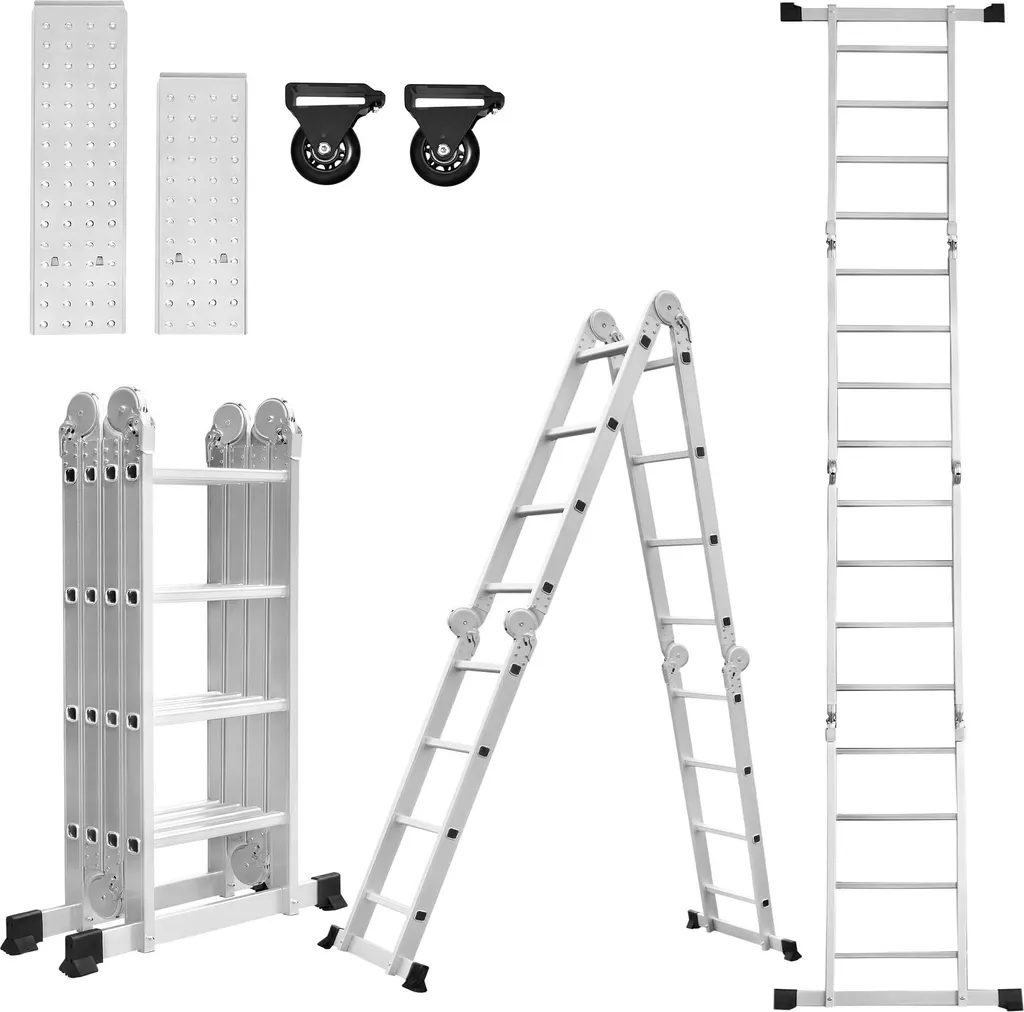 TWOLIIN Échelle multi-usages 4x4 en aluminium avec plate-forme 470cm