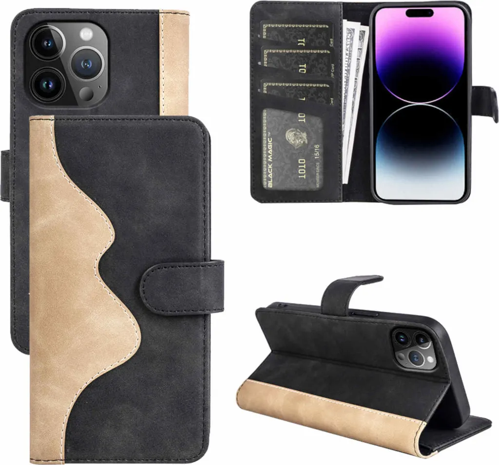 Cover iPhone 15 Pro Nera Slim | Design Sleeve Pelle Sintetica