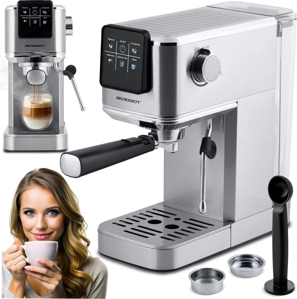 Machine à café filtre Berdsen BD-770 20 bars argent - Cafetière programmable