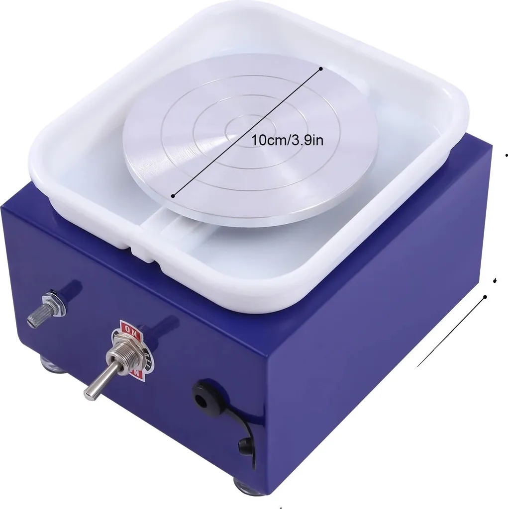 Mini Tornio da Vasaio Professionale Blu | Ruota in Lega di Alluminio