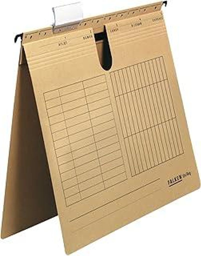 Original Falken 25er Pack Hängehefter UniReg. Germany. Kaufmännische Heftung, aus Recycling-Karton für DIN A4 braun Blauer Engel ideal für die...