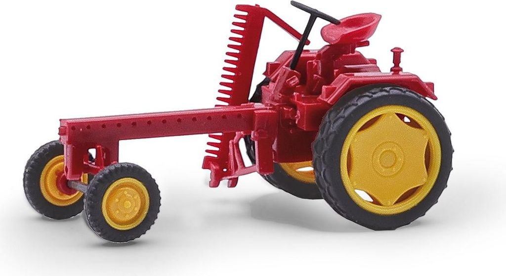 Busch 210005300 - 1/87 / H0 Traktor RS09 mit Mähbalken und Zwillingsbereifung