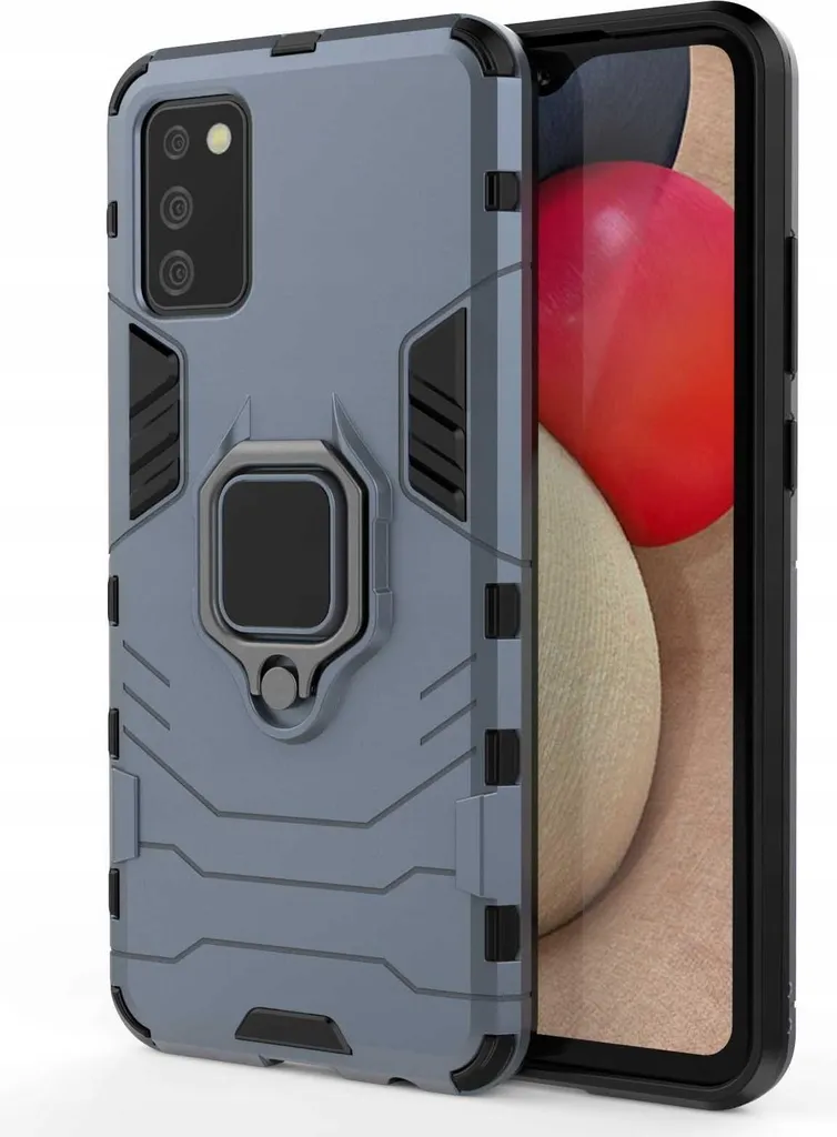 Coque SPACECASE X-ring Galaxy A02s Bleu avec Support Bague Intégré - 5