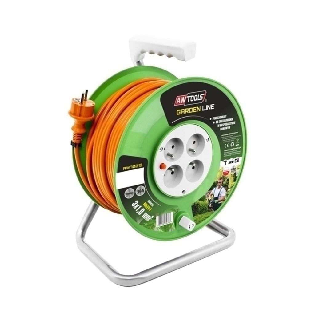 Awtools przedłużacz bębnowy garden line 25m 3x1mm 10a / 2300w