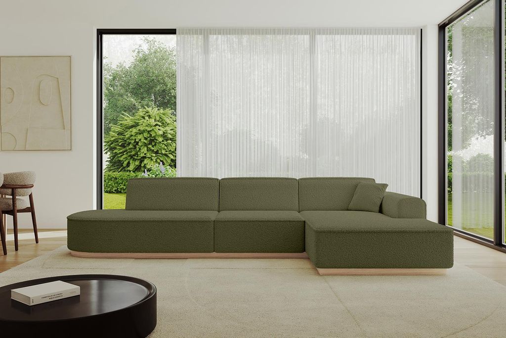 ALTDECOR Ecksofa in L-Form IREA-L2 327x165x80 cm Grün Corner Sofa Eckcouch Couch Wohnlandschaft Cauchsofa