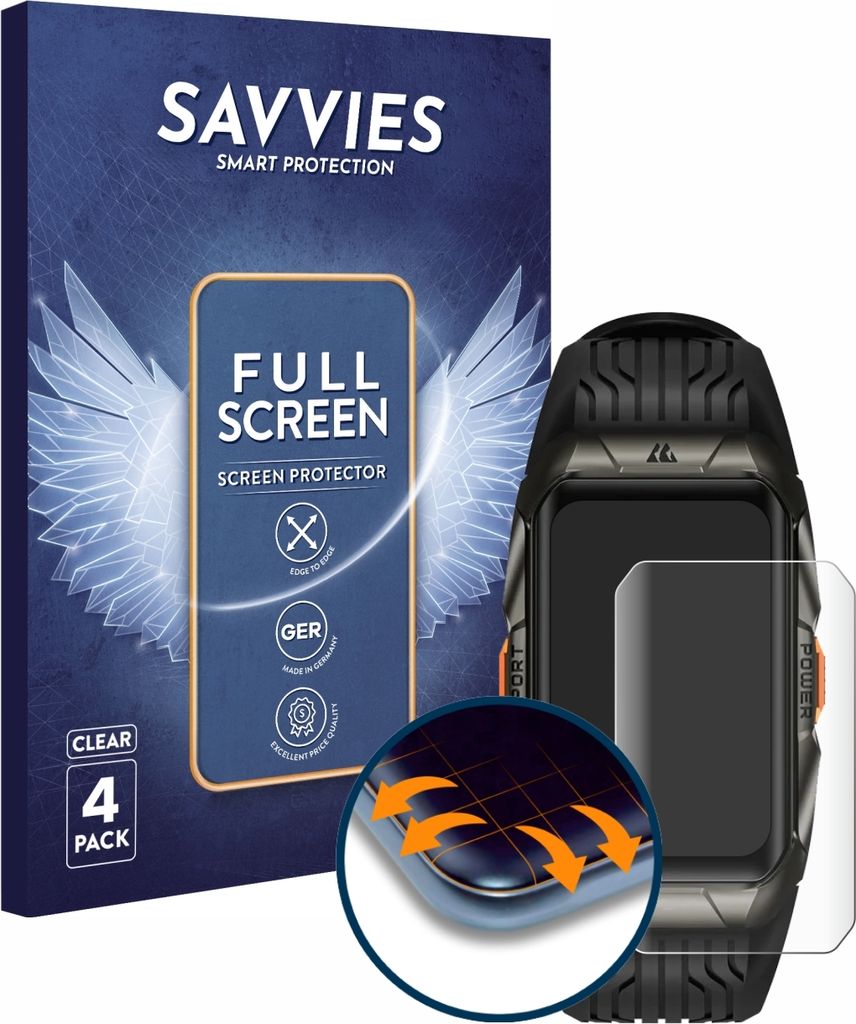 4x Savvies Fullscreen Schutzfolie für Kospet Tank X2 Ultra Produktbild 