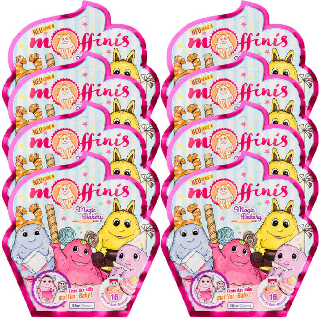 Blue Ocean Moffinis Sammelfiguren Serie 4 - Moffini Muffin Monster - 8 Tüten