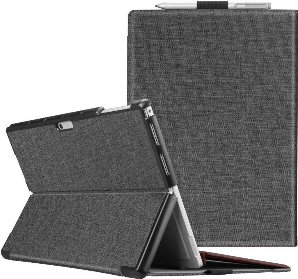 Fintie Hülle für Microsoft Surface Pro 7 Plus/Pro 7 / Pro 6 / Pro 5, Business Schutzhülle mit Harter Schale, anpassbarer Betrachtungswinkel, Kom...