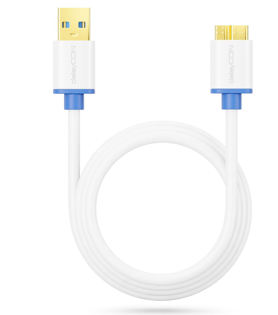 deleyCON 1,5m Micro USB 3.0 Datenkabel bis zu 5Gbit/s Produktbild 4