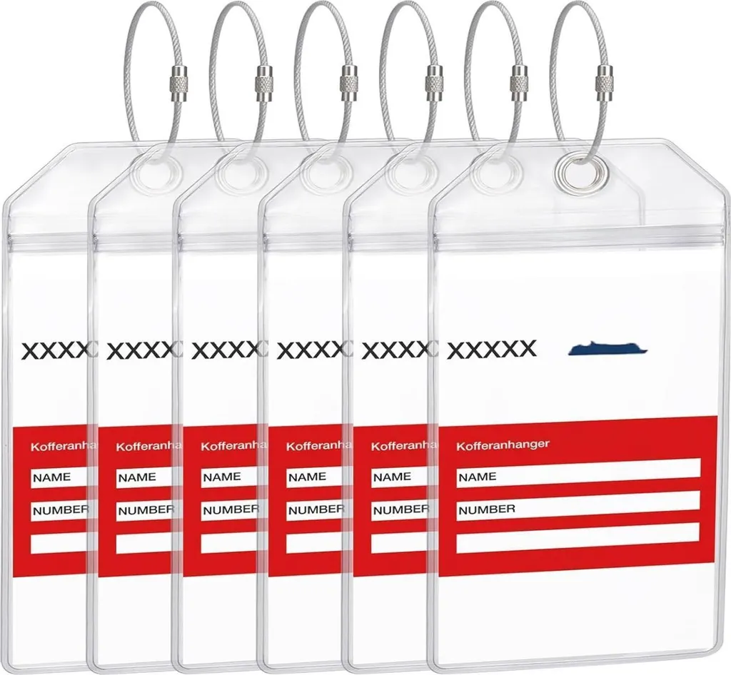 Set 6 Porta Etichette per Crociere AIDA | PVC Trasparente 19x11cm