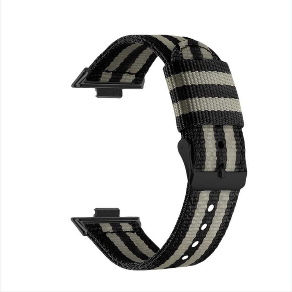 INF Stylisches Nylonarmband für Huawei Fit 3/4/4 Pro Schwarz+Grau