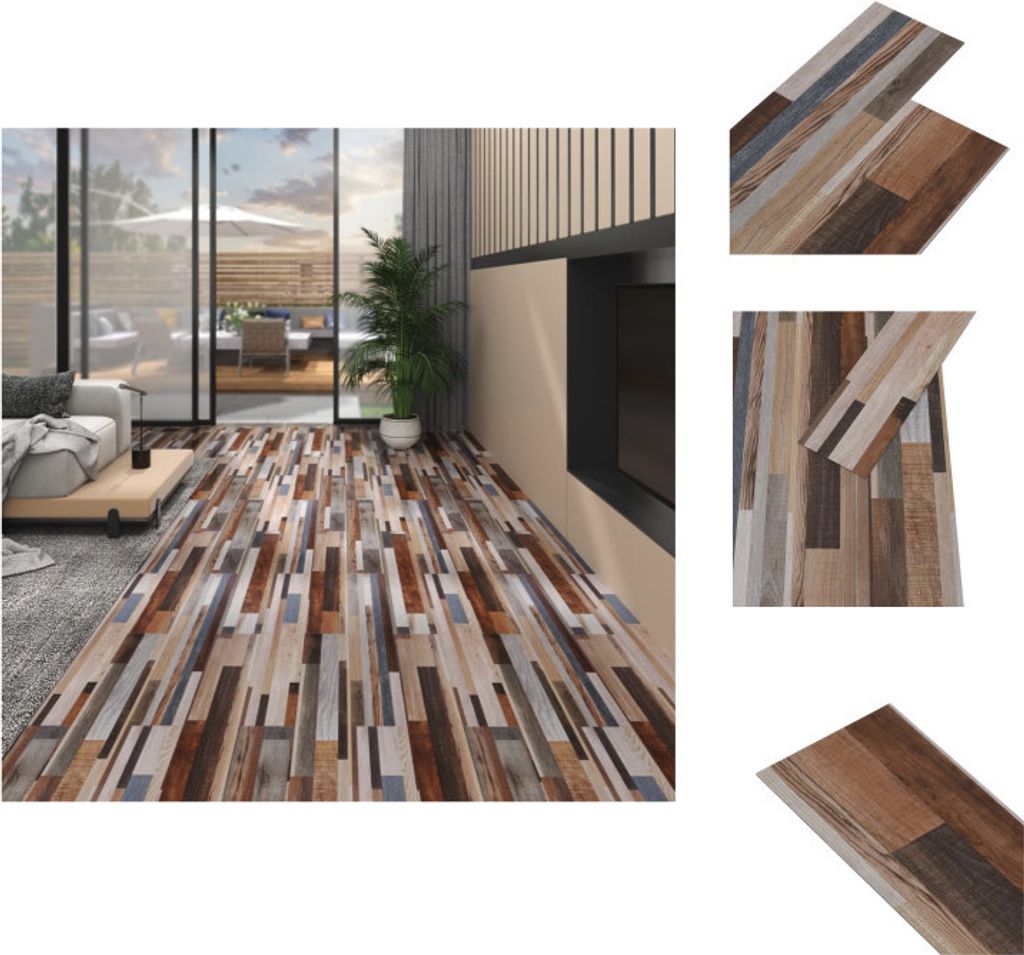 vidaXL PVC-Laminat-Dielen 4,46 m² 3 mm Selbstklebend Mehrfarbig - Fußböden & Teppichböden