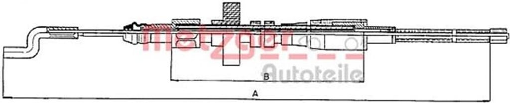 METZGER Handbremsseil Seilzug Feststellbremse für VW Transporter IV Bus (70B, 70C, 7DB, 7DK, 70J, 70K, 7DC, 7DJ) Hinten Links Hinten Rechts Links