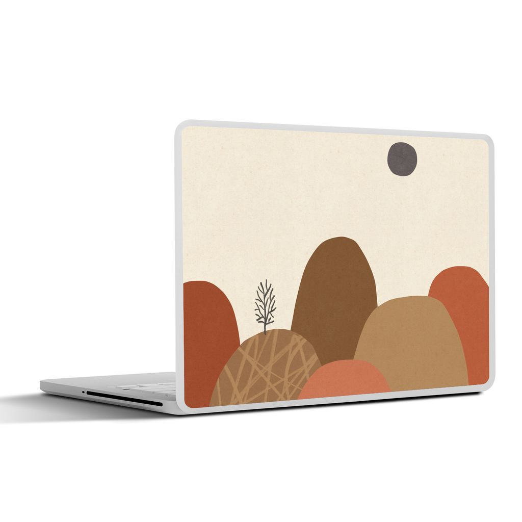MuchoWow Laptop Aufkleber Sticker Cover Berge - Pastell - Abstrakt - Farben 31x22.5 cm - Laptop-Deko