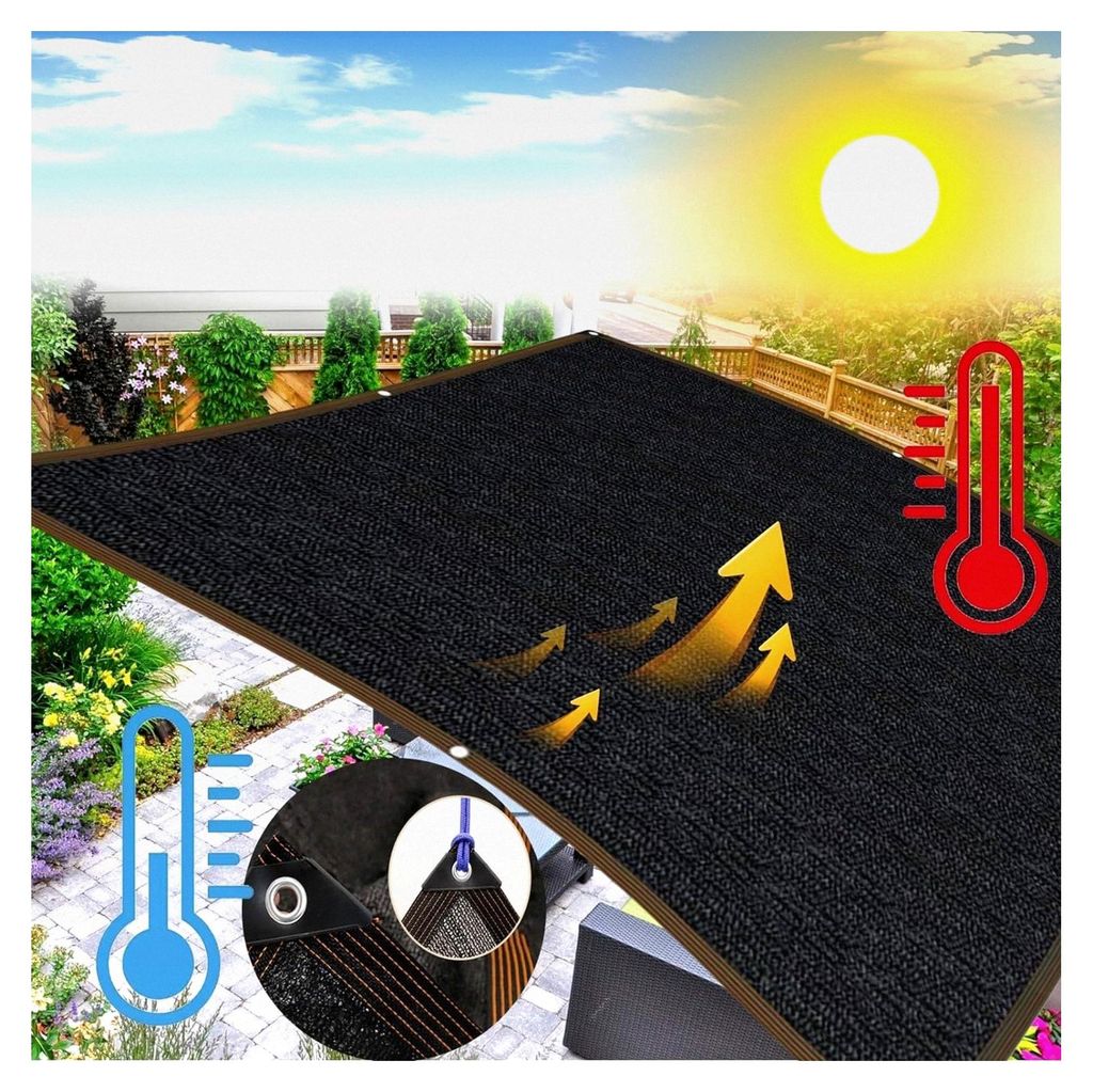Schattennetz mit Ösen, 6-PIN Schattiernetz 80% Sonnenschutz für Gewächshaus, Garten, Outdoor, Pergola, Pflanzen, Carport, Pool