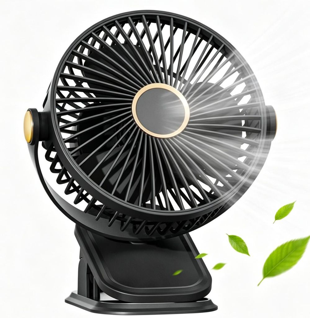 Mini Ventilator mit Clip, 360° Grad Drehung Kleiner USB Produktbild 