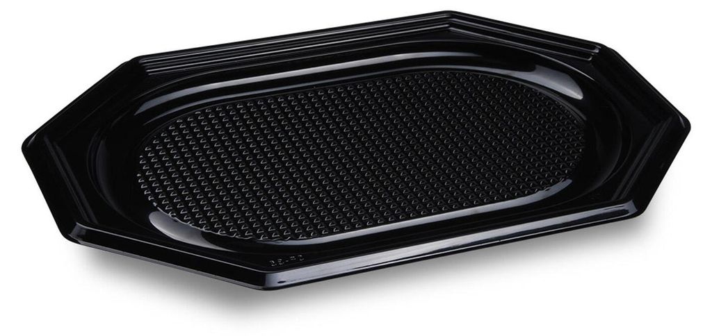 20x Catering-Platte rPET oval schwarz 35 x 24,7 cm Produktbild 