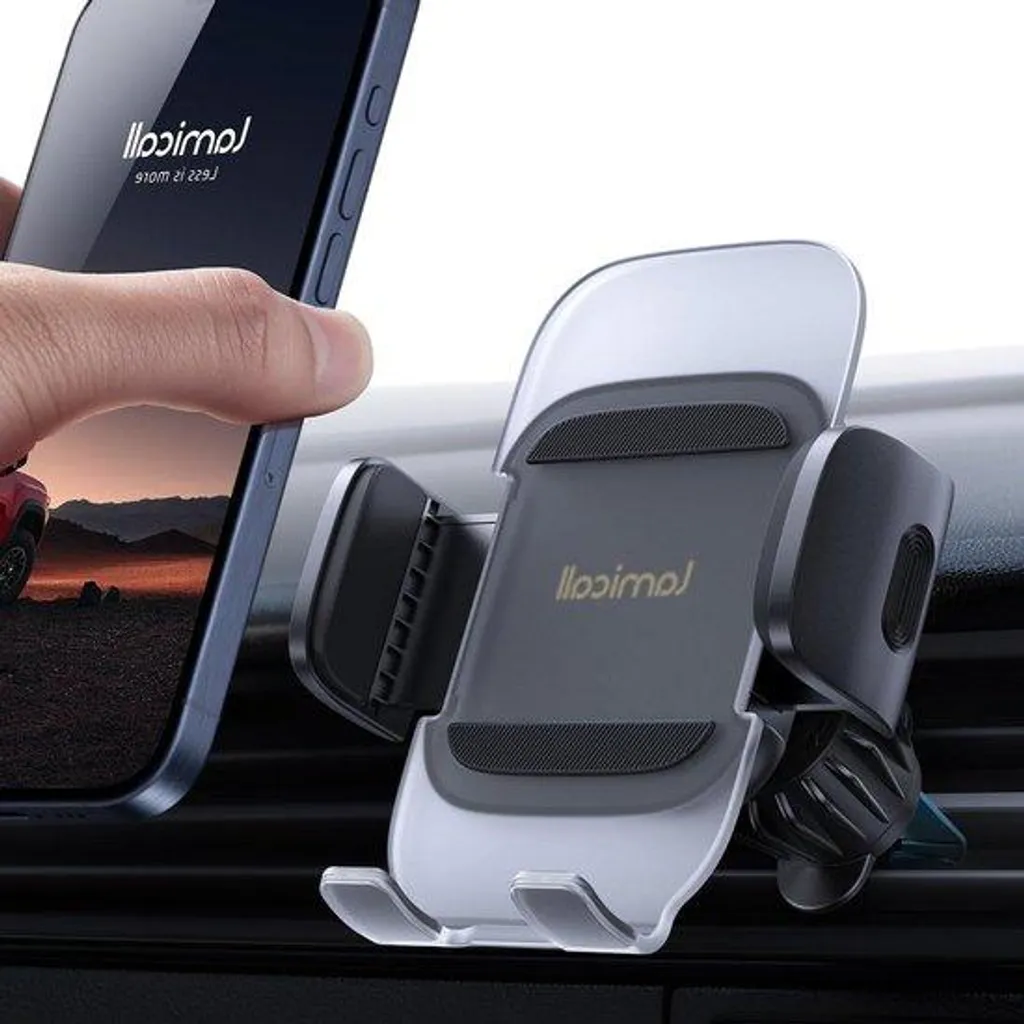 Support smartphone design transparent et crochet métal haute sécurité