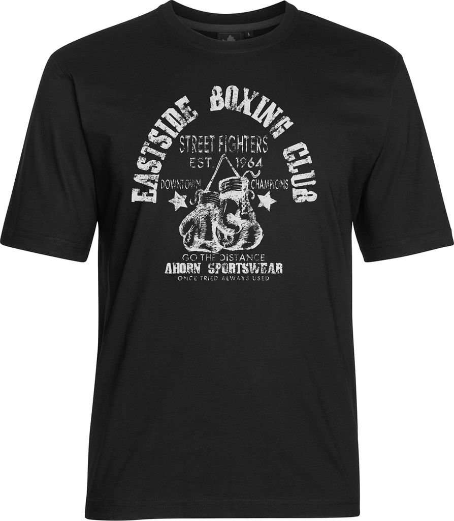 Übergrößen Schickes T-Shirt "Boxing Club" AHORN SPORTSWEAR Schwarz 8XL