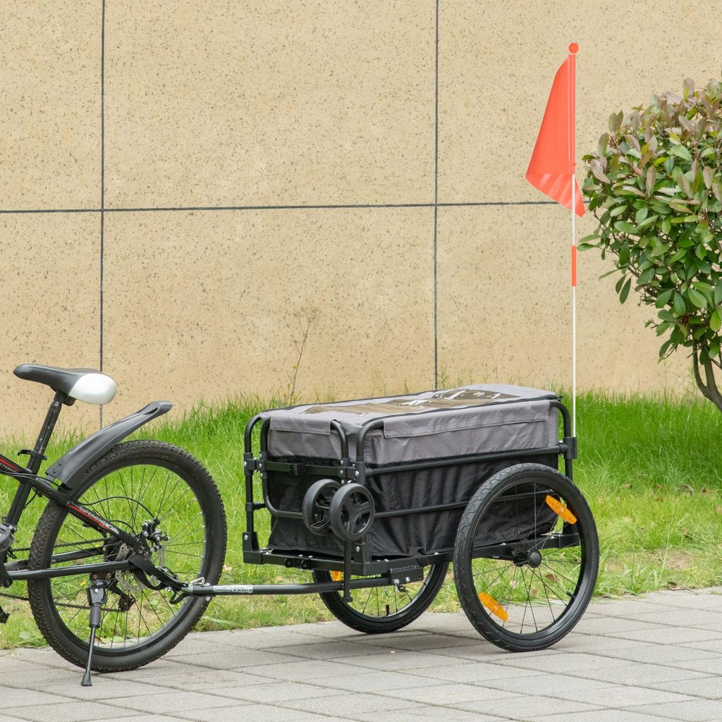 Przyczepa rowerowa HOMCOM z hamulcem sprzęgowym, ładowność Zdjęcie produktu 