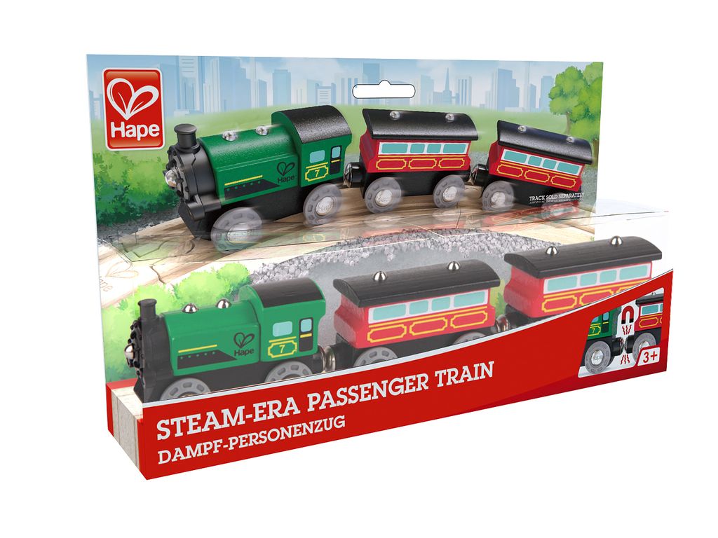 Hape Dampf-Personenzug Holzspielzeug Zugset Zubehör